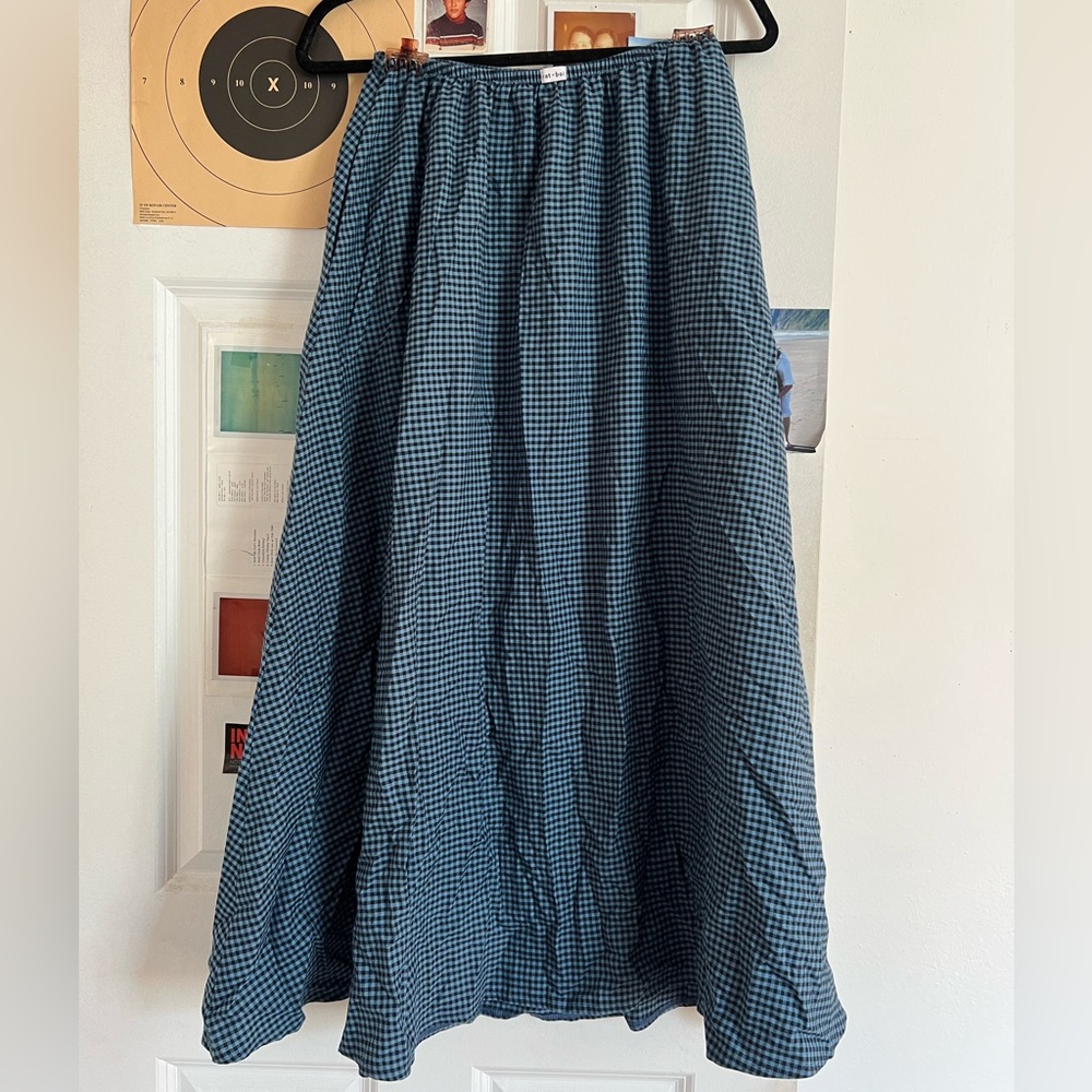 SOLD DO NOT BUY Rat Boi Blue/Black Gingham Maxi skirt